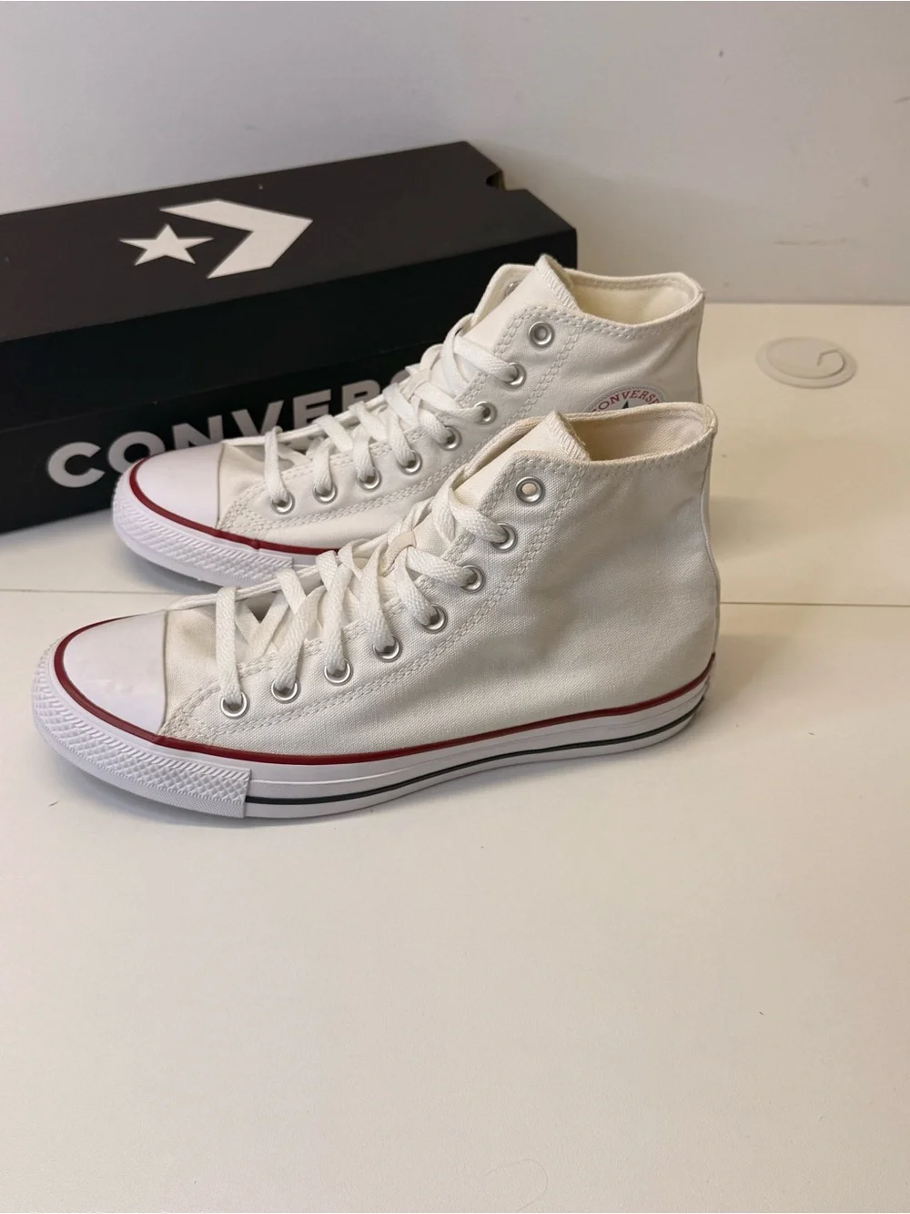 Converse Chuck Taylor All Star Hi Optical White Canvas Sneakers Women’s 10 NIB